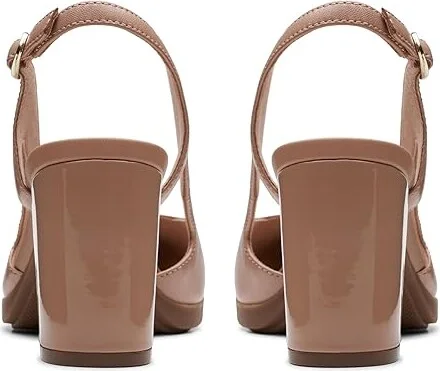 Clarks Bayla Joy High Women's Heels Beige Leather : 11 B - Medium, Leather/Rubber - Image 4