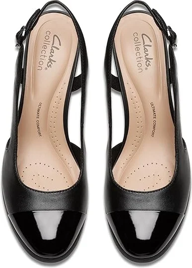 Clarks Bayla Joy High Women's Heels Black Leather : 7 B - Medium, Leather/Rubber - Image 2