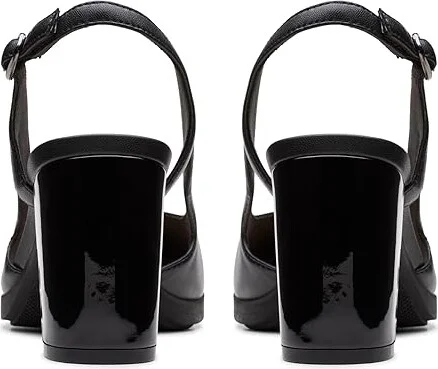 Clarks Bayla Joy High Women's Heels Black Leather : 7 B - Medium, Leather/Rubber - Image 4