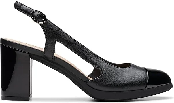 Clarks Bayla Joy High Women's Heels Black Leather : 7 B - Medium, Leather/Rubber - Image 6