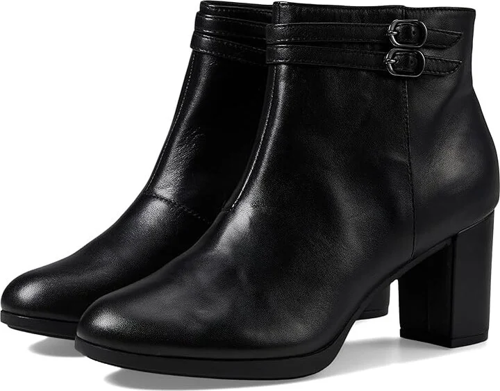 Clarks Bayla Light Women's Boots Black Leather : 10 B - Medium