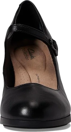 Clarks Bayla Nora High Women's Heels Black Leather : 9.5 B - Medium - Image 2
