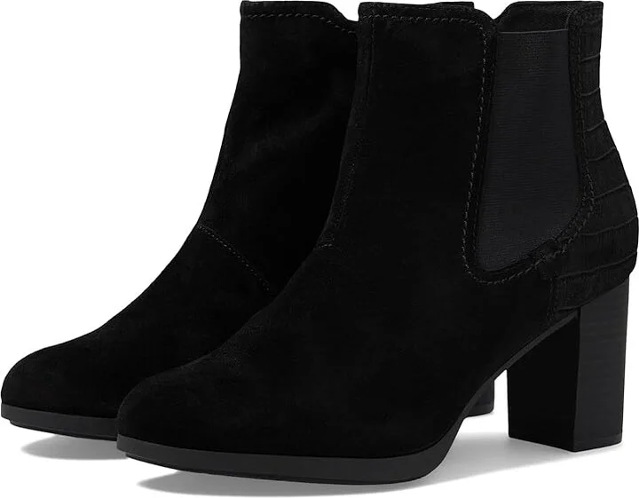 Clarks Bayla Rose Women's Boots Black Suede : 9 B - Medium, Rubber/Suede/Textile