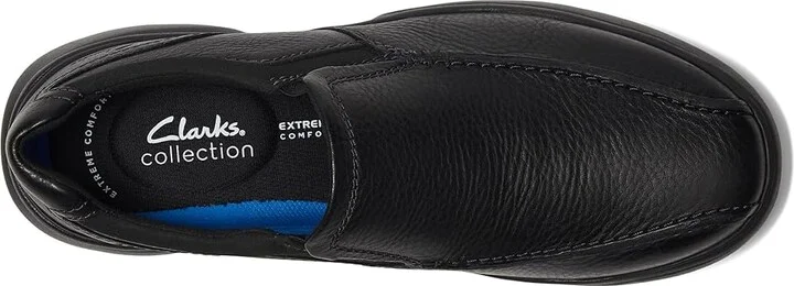 Clarks Bradley Step Men's Shoes Black Tumbled Leather : 7.5 D - Medium - Image 2