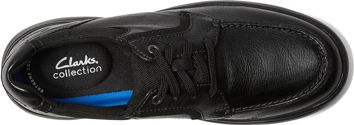 Clarks Bradley Vibe Men's Shoes Black Tumbled Leather : 8 D - Medium - Image 2