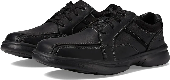 Clarks Bradley Walk Men's Shoes Black Tumbled Leather : 7.5 D - Medium
