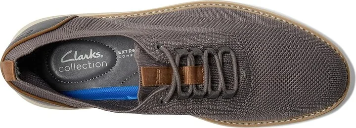 Clarks Brantin Knit Men's Lace-up Boots Grey Knit Textile : 9.5 D - Medium, Leather - Image 2