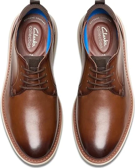 Clarks Brantin Plain Men's Lace-up Boots Dark Tan Leather : 10 D - Medium - Image 2