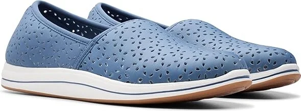 Clarks Breeze Emily Women's Shoes Blue Textile : 8 B - Medium, Synthetic