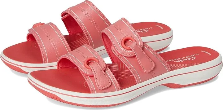 Clarks Breeze Maye Women's Sandals Bright Coral Synthetic : 7 B - Medium