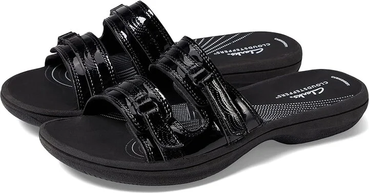 Clarks Breeze Piper Women's Shoes Black Patent Synthetic : 7 B - Medium