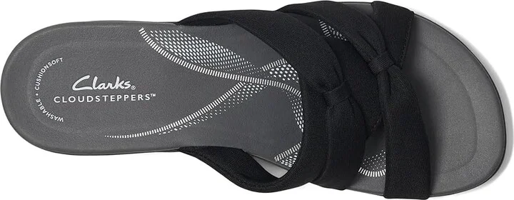 Clarks Breeze Rae Cam Women's Sandals Black/Grey Textile : 9.5 B - Medium, Leather - Image 2