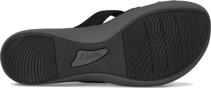 Clarks Breeze Rae Cam Women's Sandals Black/Grey Textile : 9.5 B - Medium, Leather - Image 3