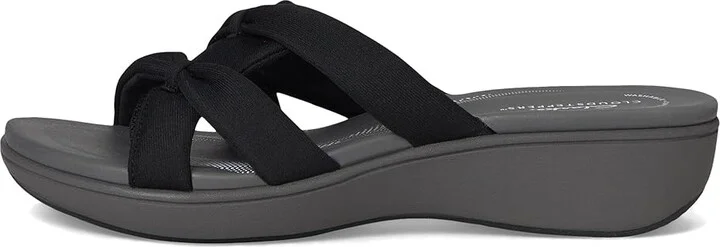 Clarks Breeze Rae Cam Women's Sandals Black/Grey Textile : 9.5 B - Medium, Leather - Image 6