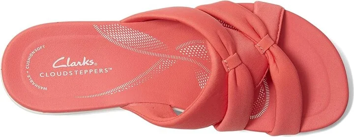 Clarks Breeze Rae Cam Women's Sandals Bright Coral Textile : 9.5 B - Medium, Leather - Image 2