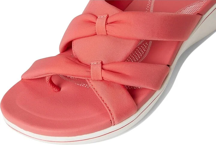 Clarks Breeze Rae Cam Women's Sandals Bright Coral Textile : 9.5 B - Medium, Leather - Image 7