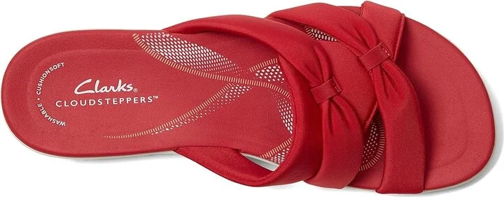 Clarks Breeze Rae Cam Women's Sandals Cherry Textile : 11 D - Wide, Leather - Image 2