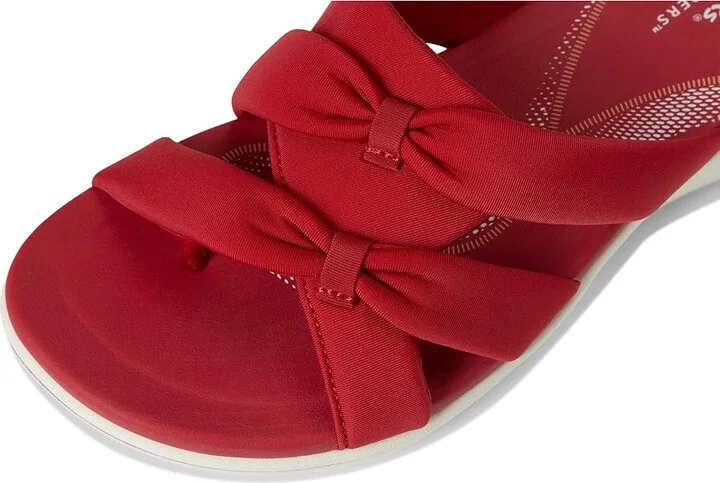 Clarks Breeze Rae Cam Women's Sandals Cherry Textile : 11 D - Wide, Leather - Image 7