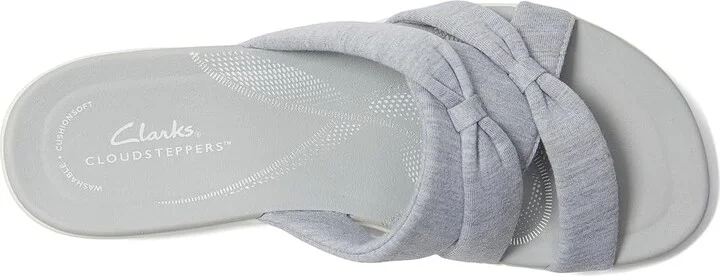 Clarks Breeze Rae Cam Women's Sandals Grey Textile : 6.5 D - Wide, Leather - Image 2