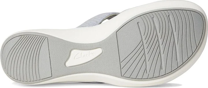 Clarks Breeze Rae Cam Women's Sandals Grey Textile : 6.5 D - Wide, Leather - Image 3