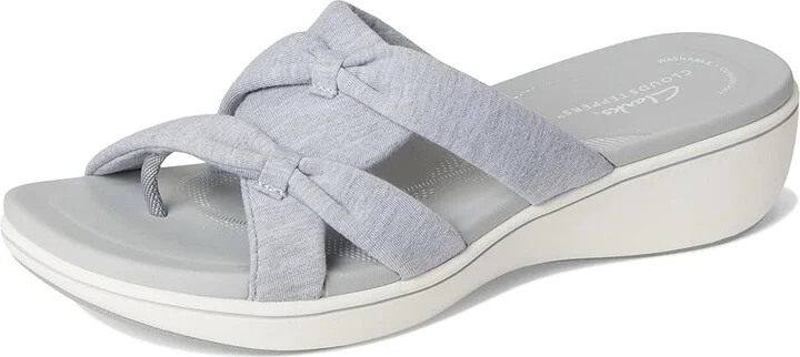 Clarks Breeze Rae Cam Women's Sandals Grey Textile : 6.5 D - Wide, Leather - Image 5