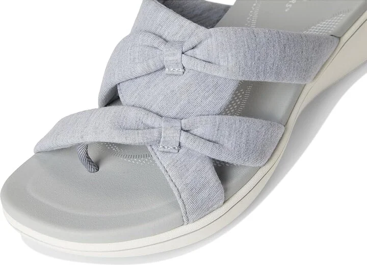 Clarks Breeze Rae Cam Women's Sandals Grey Textile : 6.5 D - Wide, Leather - Image 7