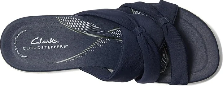 Clarks Breeze Rae Cam Women's Sandals Navy Textile : 7 B - Medium, Leather - Image 2