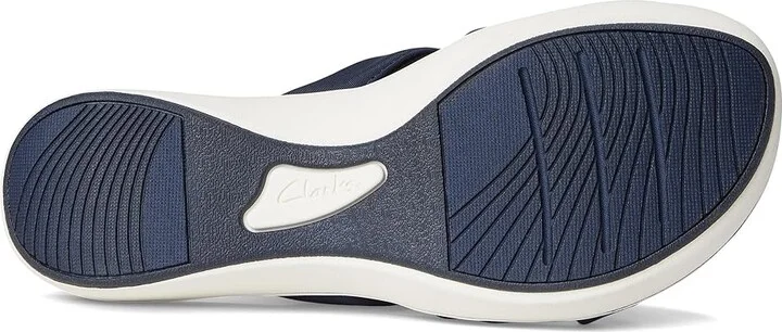 Clarks Breeze Rae Cam Women's Sandals Navy Textile : 7 B - Medium, Leather - Image 3