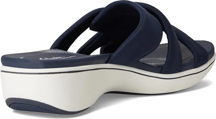 Clarks Breeze Rae Cam Women's Sandals Navy Textile : 7 B - Medium, Leather - Image 4