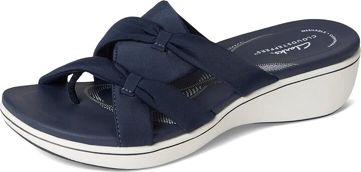 Clarks Breeze Rae Cam Women's Sandals Navy Textile : 7 B - Medium, Leather - Image 5