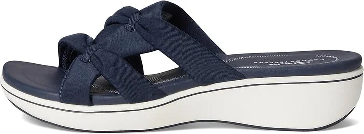 Clarks Breeze Rae Cam Women's Sandals Navy Textile : 7 B - Medium, Leather - Image 6