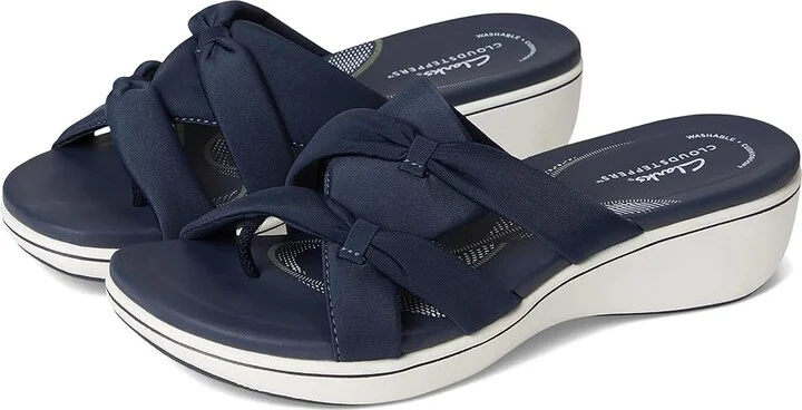 Clarks Breeze Rae Cam Women's Sandals Navy Textile : 7 B - Medium, Leather