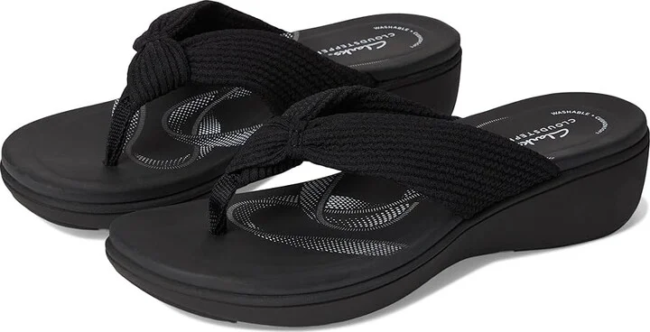 Clarks Breeze Rae Erin Women's Sandals Black Textile : 11 B - Medium, Rubber