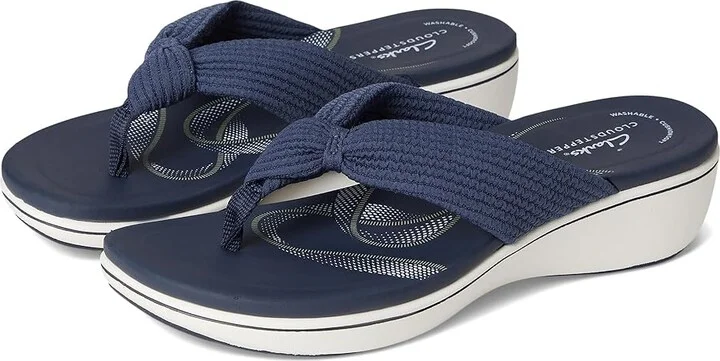 Clarks Breeze Rae Erin Women's Sandals Navy Textile : 11 D - Wide, Rubber