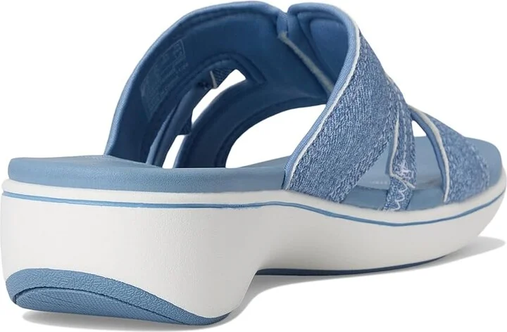 Clarks Breeze Rae Mia Women's Sandals Denim Blue Interest Synthetic : 12 D - Wide - Image 4