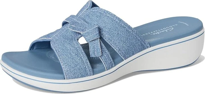 Clarks Breeze Rae Mia Women's Sandals Denim Blue Interest Synthetic : 12 D - Wide - Image 5