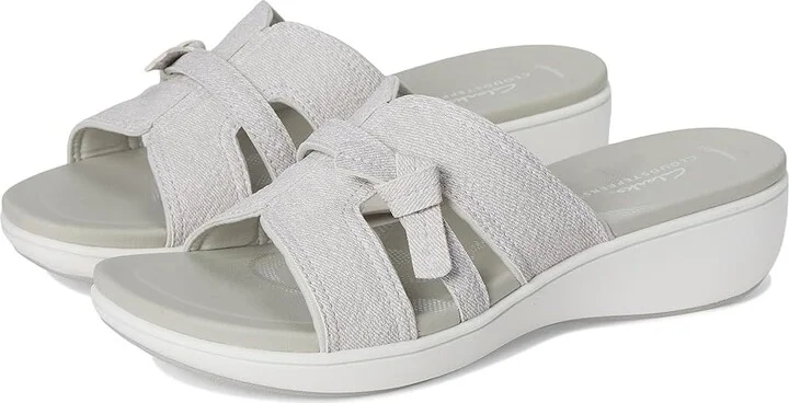 Clarks Breeze Rae Mia Women's Sandals White Interest Synthetic : 9.5 B - Medium