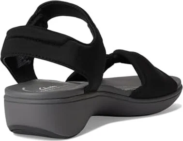 Clarks Breeze Rae Sara Women's Sandals Black Textile : 8 D - Wide, Synthetic - Image 4