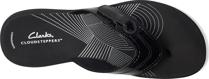 Clarks Breeze Reyna Women's Sandals Black Patent Synthetic : 5 B - Medium - Image 2