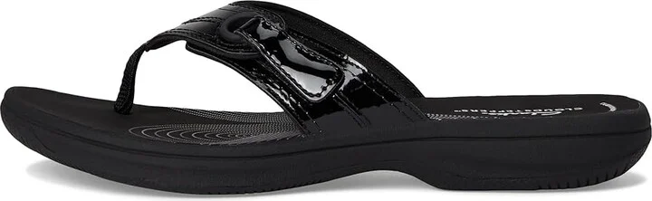 Clarks Breeze Reyna Women's Sandals Black Patent Synthetic : 5 B - Medium - Image 6