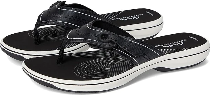 Clarks Breeze Reyna Women's Sandals Black Synthetic : 7 B - Medium