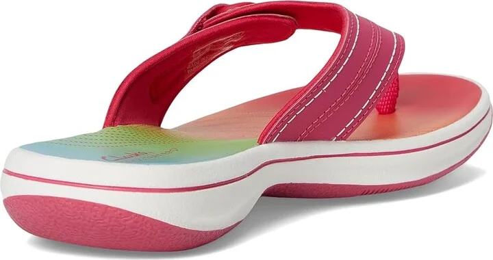 Clarks Breeze Reyna Women's Sandals Bright Pink Ombre Synthetic : 5 B - Medium - Image 4