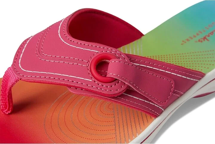 Clarks Breeze Reyna Women's Sandals Bright Pink Ombre Synthetic : 5 B - Medium - Image 7