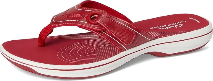 Clarks Breeze Reyna Women's Sandals Cherry Synthetic : 10 B - Medium - Image 5