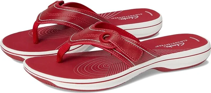 Clarks Breeze Reyna Women's Sandals Cherry Synthetic : 10 B - Medium