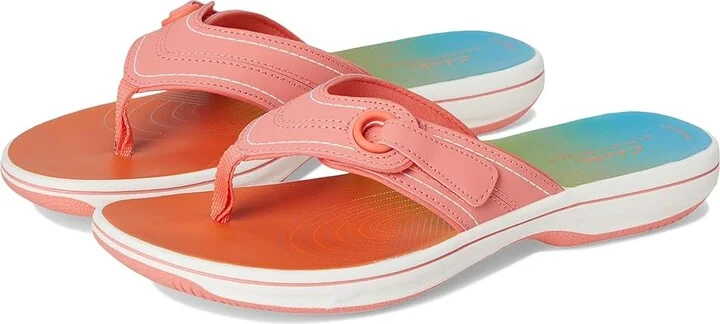Clarks Breeze Reyna Women's Sandals Coral Ombre Synthetic : 8 B - Medium