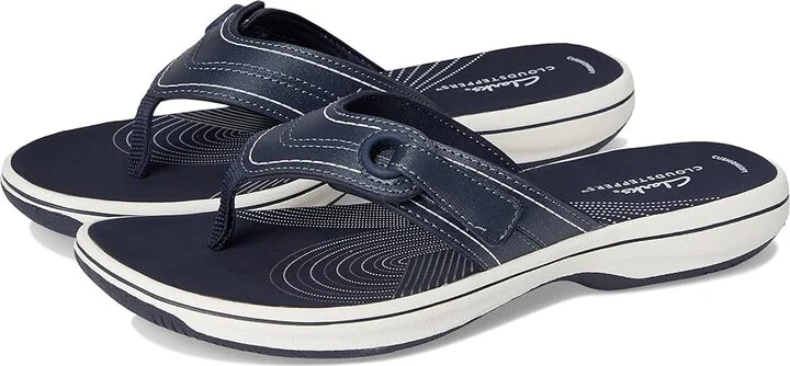 Clarks Breeze Reyna Women's Sandals Navy Synthetic : 8 B - Medium