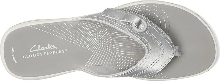 Clarks Breeze Reyna Women's Sandals Silver Synthetic : 10 B - Medium - Image 2