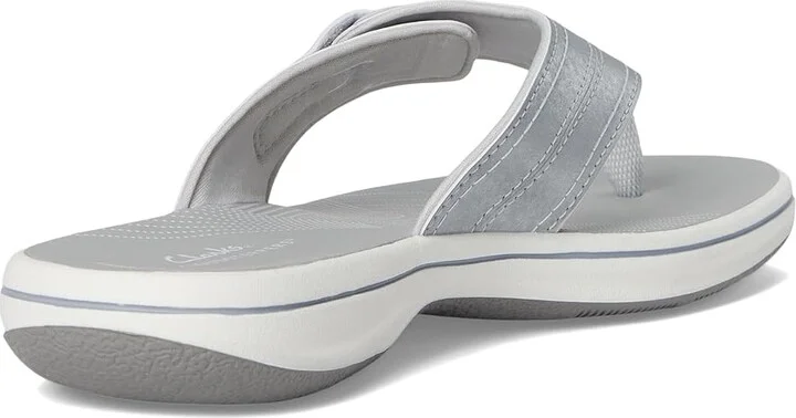 Clarks Breeze Reyna Women's Sandals Silver Synthetic : 10 B - Medium - Image 4