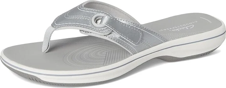 Clarks Breeze Reyna Women's Sandals Silver Synthetic : 10 B - Medium - Image 5